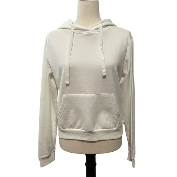 Forever 21 Cream Hooded Pullover Sweatshirt Everyday Basic Hoodie Women's Size S - Picture 6 of 12